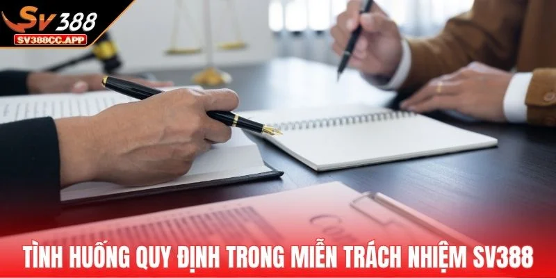 Miễn Trách Nhiệm SV388 2 Các tình huống được quy định trong miễn trách nhiệm SV388